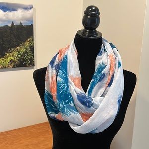Pretty spring colors infinity scarf blue teal peach